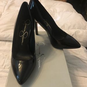 Black Jessica Simpson Patent pumps size 7
